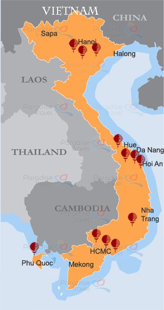 Golf course map for your Vietnam golf tours