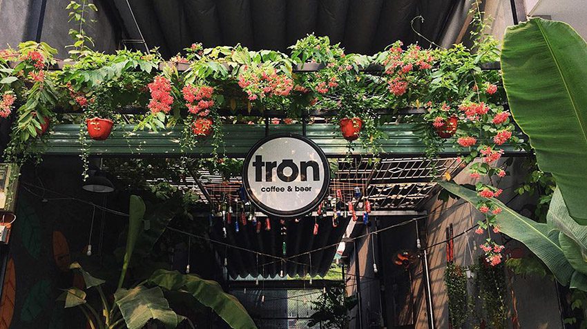 Fresh green color of Tron Cafe