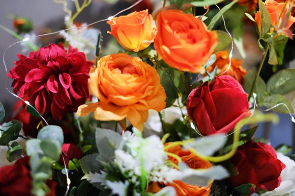 A bunch of blooming flowers represents a blooming year