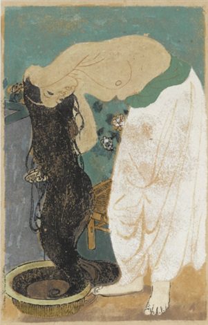 Woman Washing Hair by Tran Van Can